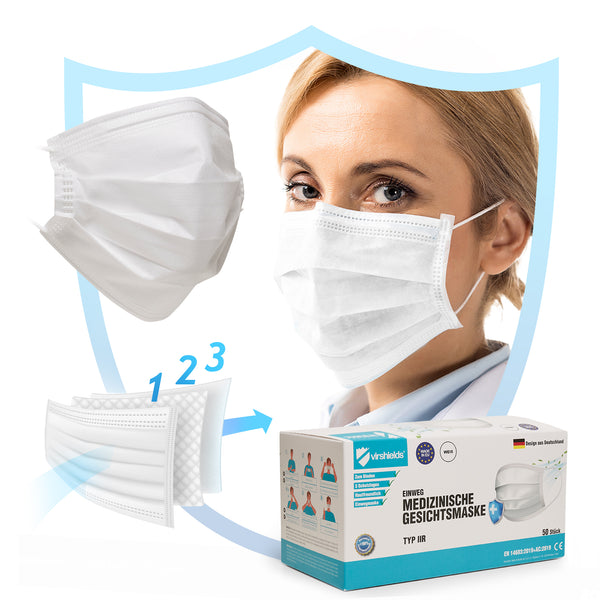 2000x medical-grade face mask Type IIR, 3-ply